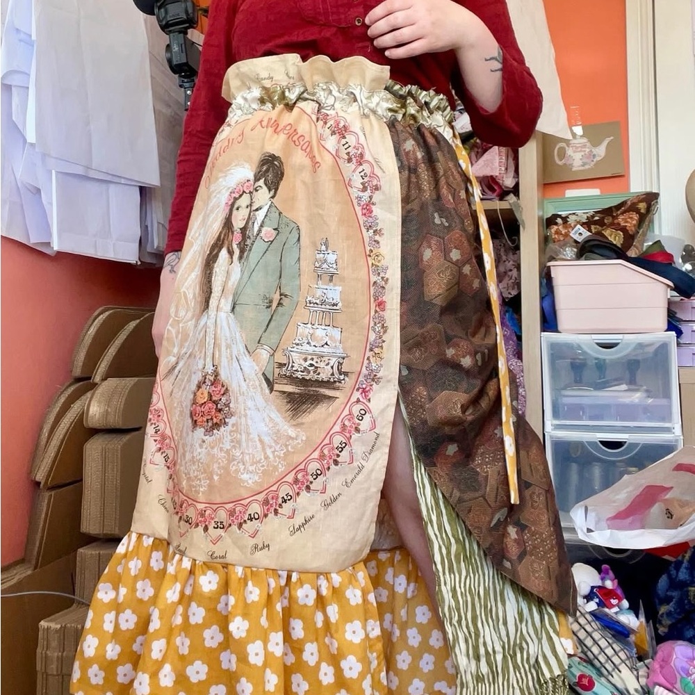 Asymmetrical Boho Skirt with Graphic Print